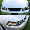 thumbnail image 3 of SMD LED Halo Projector Headlight In Black Housing Clear Lens Made For And Compatible With 1999 - 2004 Ford Mustang 99 00 01 02 03 04, 3 of 9