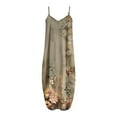 thumbnail image 4 of Maxi Robes d'Été Bretelles Spaghetti Robe Grande Taille Décontractée Plage Boho Robe de Soleil avec Poches, 4 of 5