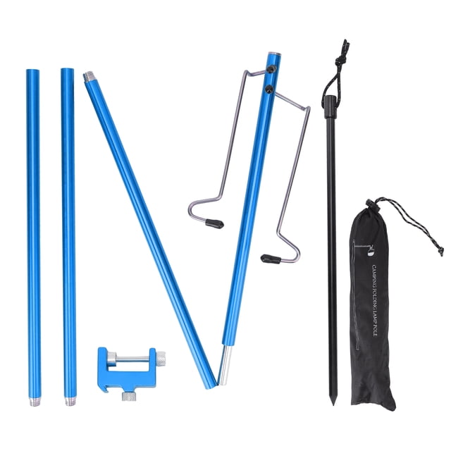 Camping Lantern Stand, Lightweight Hanging Rack Portable Lamp Stand Durable Lamp Pole For Hiking ANGGREK Azul
