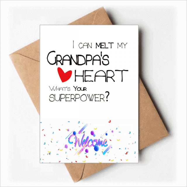 Melt Heart Best Grandfather Love Welcome Back Greeting Cards Envelopes Blank