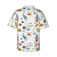 thumbnail image 3 of Daiia Cartoon Space Hawaiian Shirt for Men Gentle Cotton Regular Short Sleeve Casual-Large, 3 of 9