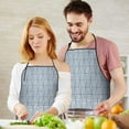 thumbnail image 5 of Blue Geometric Striped Pattern Apron-Garden Aprons for Women with Pockets-Cotton Linen Waterproof Kitchen Cooking Gardening Aprons Adjustable for Kitchen,Cooking,BBQ and Salon 33x27 Inch, 5 of 7