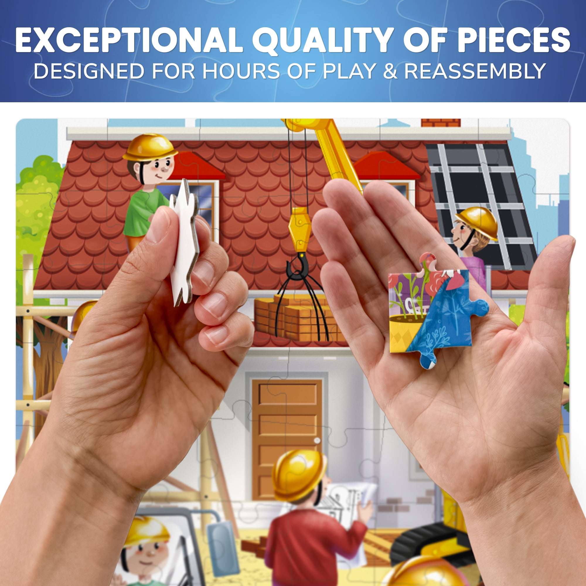 Quokka Puzzles for Kids Ages 3 6 – Set of 4, 60 Piece Puzzles with Space, Firefighters & Dinosaurs