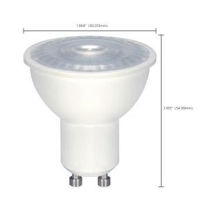 Satco S9385 MR16 6.5W 120V LED Light Bulbs GU10 Bi-Pin Base 5000K 500L Dimmable (12 Pack)