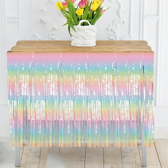 LITINKIMI Party Table Skirt Macaron Gradient Multi 1Set