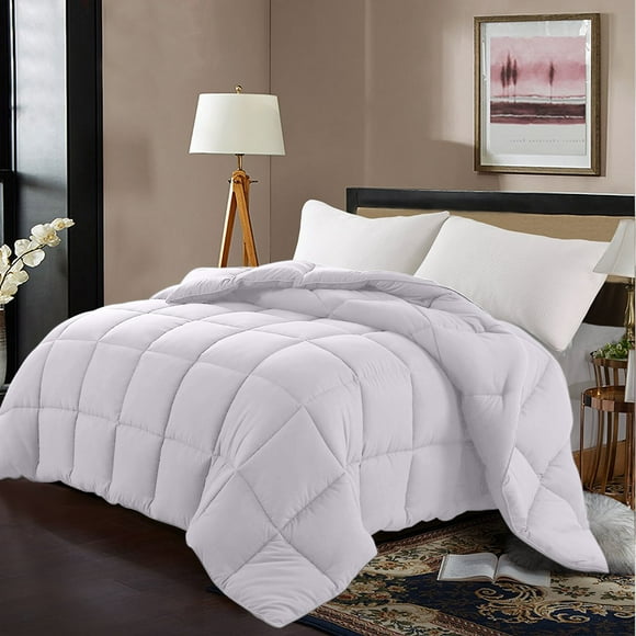 Cotton Metrics Linen 600 Thread Count 1pc Down Alternative Comforter, White, 500GSM