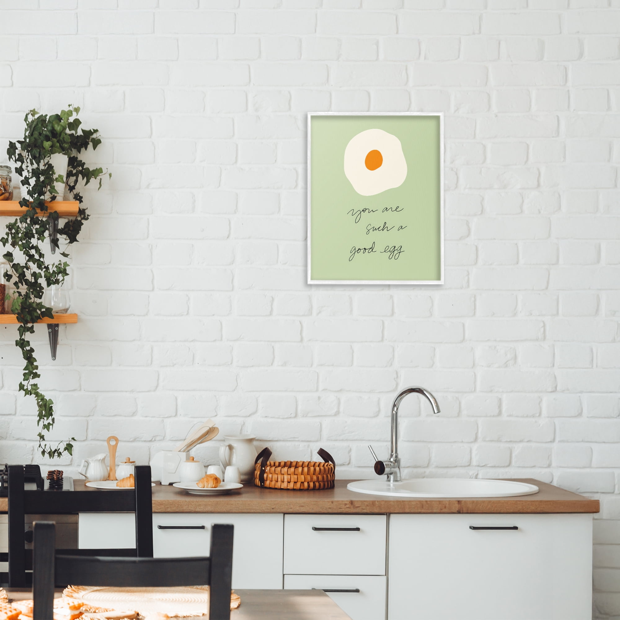 Stupell Industries You Are A Good Egg White Framed Giclee Art, design by SD Graphics Studio