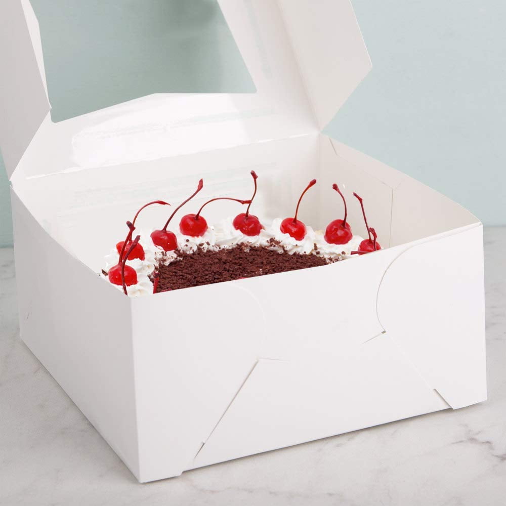 Details about   Bakery Cake Boxes 10-Set with Sturdy Handle Large Clear Window 8 x 8 x 5inch 