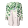 thumbnail image 5 of jtjvou Women's Floral Print Tees Going out Tops for Teen 3/4 Sleeve Blouse Summer Plus Size Trendy Fashion Crewneck Shirts Beige,XXL, 5 of 5