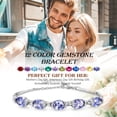 thumbnail image 3 of Juwaliy 18K White Gold Plated Oval Tennis Bracelets for Women,September Birthstone Bracelet Blue Sapphire Jewelry Mom Valentines Mothers Day Gift Idea, 3 of 8