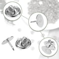 thumbnail image 3 of 120 Pairs Butterfly Clutch Tie Tacks Pin Back Replacement with 8mm Length 10mm Width Blank Pins for Craft Making (10mm, Silver), 3 of 5