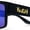 Black Gold - Teal Mirror, variant on Mens Kush Graffiti Logo Thick Arm Rectangle Horn Rim Plastic Sunglasses Black Silver - Orange Mirror