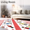 thumbnail image 2 of ODIKA 2'x3' Machine Washable Non-Slip Area Rug, Nutcracker Wonderland Ballet with Cane Stripes and Gift Boxes High Traffic Rug, Red, 624072, 2 of 7