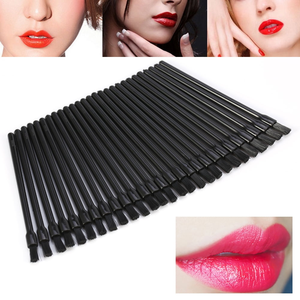 QIFEI 50Pcs Disposable Lip Brushes Make Up Brush Lipstick Lip Gloss Wands  Applicator Tool Makeup Beauty Tool Kits Black 