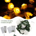 thumbnail image 4 of 20 LED Rose Flower String Lights Battery Operated DIY String Lamp Rose Lamp Fairy String Lights for Wedding Birthday Garden Bedroom Decoration, 4 of 11
