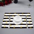 thumbnail image 2 of MKHERT Gold Glitter Nautical Anchors On Striped Design Placemats Table Mats for Dining Room Kitchen Table Decoration 12x18 inch,Set of 6, 2 of 4
