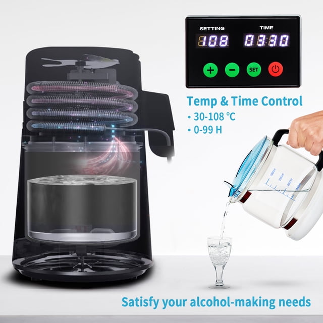 Destilador de agua VEVOR 4L 1L/H Temporización y pantalla de temperatura rojo