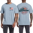 thumbnail image 2 of Black T Shirts for Men Cotton Short Sleeve Big and Tall Casual Basic Summer Beac Tee Tops Loose Fit Gradient Boat Neck Casual Summer Beach Basic Muscle Tee, 2 of 3