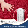 thumbnail image 3 of Alfombra de baño Arotive Luxury Chenille 60 x 24 cm, color rojo, 3 of 8