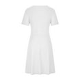 thumbnail image 4 of CHGBMOK Women's V-Neckline Stretchy Casual Midi Plus Size Bridesmaid Dress White, 4 of 6