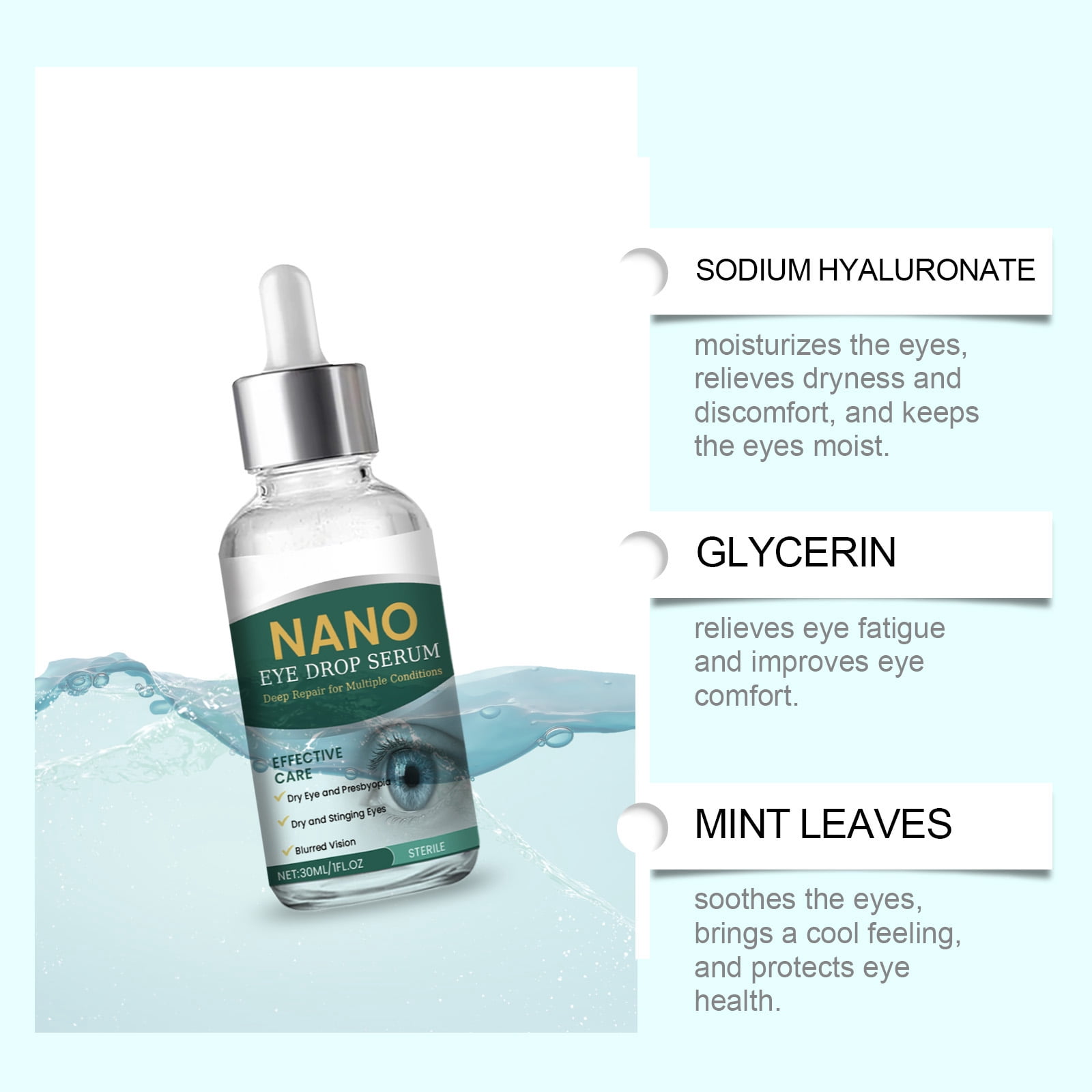 Alvantor Moisturizing Relief Drops for Dry Eye Care - 1 fl oz