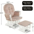 thumbnail image 3 of Costway Glider and Ottoman Cushion Set Wood Baby Nursery Rocking Chair Pink, 3 of 11