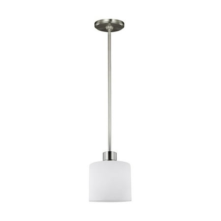 

9.5W 1 Led Mini Pendant 5.5 inches Wide By 6.38 inches High Brushed Nickel Incandescent Bailey Street Home 73-Bel-2893490