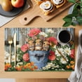 thumbnail image 2 of Easter Placemats Set of 4 Retro Spring Rabbit Flowers Plants Wooden Plank Place Mats Indoor Wipeable Table Mats Washable Cloth Dining Table Placemats for Kitchen Holiday Party Home Decor 13x19 Inch, 2 of 9