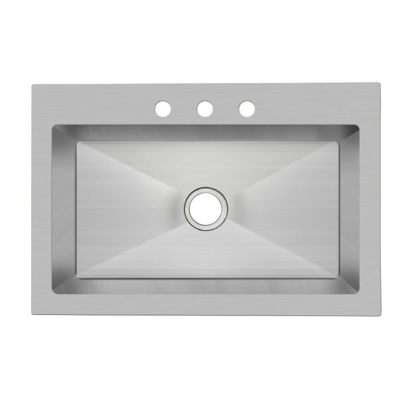Miseno Mno183322srtm3 33" X 22" Drop In, Undermount Single Basin Stainless Steel Kitchen
