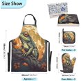 thumbnail image 5 of Dreamtimes Frogs under Moonlight Oven Mitts and Pot Holders with Chef Apron,Set of 5 Heat Resistant Kitchen Gloves and Silicone Non-Slip Potholders Adjustable Neck Buckle Chef Apron, 5 of 6