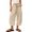Khaki, variant on JIAYUE Women Pants Drawstring Elastic Waist Solid Color Baggy Wide Leg Capri Trousers for Outdoor Casual Wear