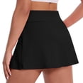 thumbnail image 6 of Only Moment Tennis Skirts for Women with Shorts Polyester,Spandex Yoga Shorts Casual Boho Ruffle Tiered Skorts High Waist Mini Skirts Golf Tennis Crochet Shorts Skorts for Women Black,XS, 6 of 6