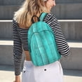 thumbnail image 5 of Lsque Turquoise Wooden2 Pattern Canvas Daypack, Durable Backpack, High-quality Versatile Backpack,Vintage Compact Backpack-Small, 5 of 6