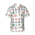 thumbnail image 1 of Fotbe Hello Summer Cat Camisa Hawaiana para Hombre Unisex – Camisa Casual de Verano con Botones de Manga Corta de Algodón y Lino,Small, 1 of 7