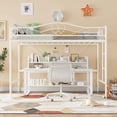 thumbnail image 2 of Ourlova Twin Size Metal Loft Bed with Ladder and Guardrail- Heavy Duty- 400 Lbs Capacity- No Box Spring Needed- Easy Assembly- Beige - Functional Loft Bed Frame, 2 of 7