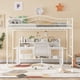 thumbnail image 2 of Beige tamaño individual metal loft cama con ladder & guardrail - heavy-duty, 400 lbs capacity, no box spring, fácil montaje, 2 of 7