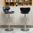 thumbnail image 2 of Roundhill Masaccio Cushioned Leatherette Upholstery Airlift Adjustable Swivel Barstool with Chrome Base, Set of 2, Multiple Colors Available, 2 of 8