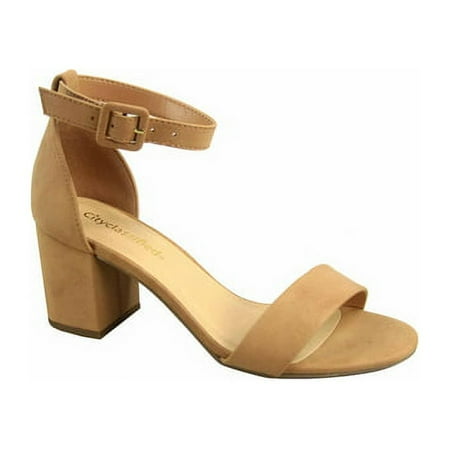 

Cake-S Women s Fashion Open Toe Ankle Strap Buckle Low Chunky Heels Dress Sandals Shoes