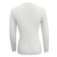 thumbnail image 4 of HAPIMO Women's Long Sleeve V Neck Lettuce Trim Rib Knit Tee Shirt Slim Basic Top White XL, 4 of 4
