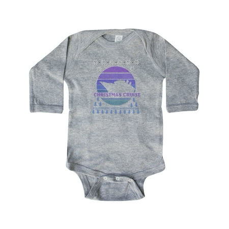 

Inktastic Faux Ugly Sweater Christmas Cruise Gift Baby Boy or Baby Girl Long Sleeve Bodysuit