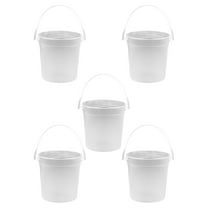 IBASETOY Round Clear Sand Pails Bucket Transparent PP 5Pack Back to School