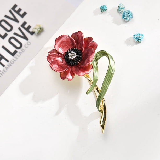 Zhuge Broches, alfileres, broches vintage, broche de esmalte verde, broches de flores y plantas de moda, accesorios de joyería de moda para mujeres y niñas, regalo, B08