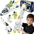 thumbnail image 1 of Space Rocket Ship Toys AuntyFey para niños con 2 astronautas de 3 a 7 años, 1 of 7