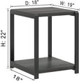 thumbnail image 2 of Modern Side Table, Square End Table with Storage Shelf for Living Room, Rustic Industrial Wood Nightstand for Bedroom, Dark Gray, 2 of 16