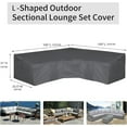 thumbnail image 2 of Patio L-Shaped Sectional Sofa Cover, Waterproof Outdoor Sectional Cover,Heavy Duty Garden Furniture Cover with Air Vent , Dark Gray, 2 of 6