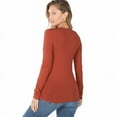 thumbnail image 2 of Zenana Outfitters GT3320(AB) Women's Plain Long Sleeve T Shirt Crew Neck Junior Size Cotton Spandex, 2 of 4