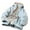 Light Blue, variant on Unisex Kids Clothes Long Sleeve Rain Jacket Full Zip Waterproof Contrast Edge Hooded Fall Hiking Outdoor Coats with Zip Pockets