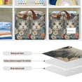 thumbnail image 4 of Yayeee Foldable Storage Basket for Shelves with Handles Waterproof Cloth Bins, Flowers Cat, 4 of 7