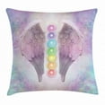 thumbnail image 1 of Angel Wings Throw Pillow Cushion Cover, Angelic Sacred Chakras Archaic Zen Yoga Ethereal Pastel Psychedelic Theme, Decorative Square Accent Pillow Case, 18" X 18", Multicolor, by Ambesonne, 1 of 2