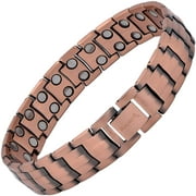 MagnetRX® Ultra Strength Magnetic Therapy Copper Bracelet for Men (Classic Style)